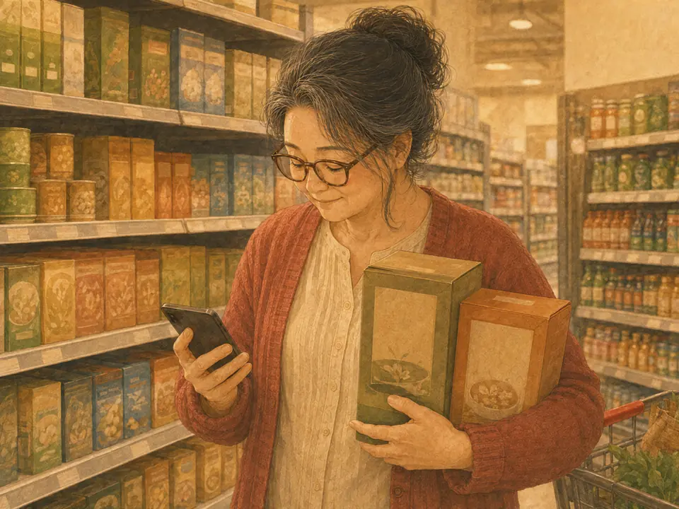 AI媽在超市比較貨品